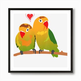 Cute Cuddling Lovebirds For Lovebird Owners Affiche