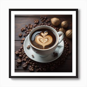 Coffee And Heart Art Print