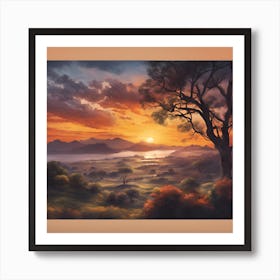 Sunset Painting Art Print