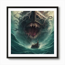 Ship In The Sea Art Print