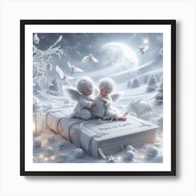 Angels On The Book 1 Art Print