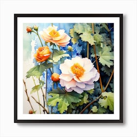 Watercolor Flower Painting Art Print