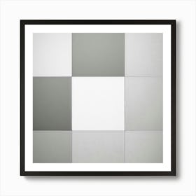 Grey And White Squares Art Print