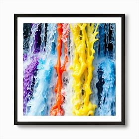 Rainbow Splashing Water Art Print