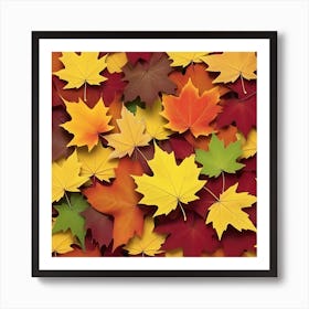 Autumn Leaves Background Art Print