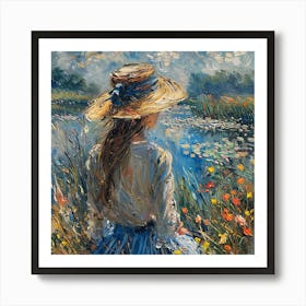 Girl In A Straw Hat Art Print