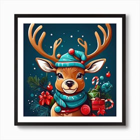 Christmas Reindeer 1 Art Print