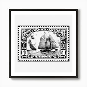 Sailing Ship Postal Stamp Canada Art Print