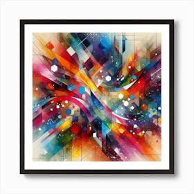 Colorful splashes, Abstract 1 Art Print