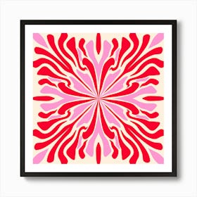 Abstract liquid petals - pink and red Art Print