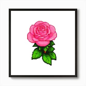 Pixel Rose 2 Art Print