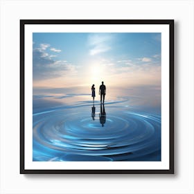 Couple In Water Art Print