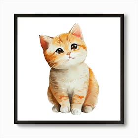 Cute Orange Tabby Cat Art Print