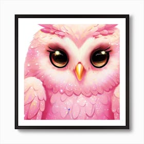 Pink Owl Art Print