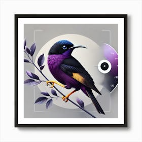 Purple Bird Art Print