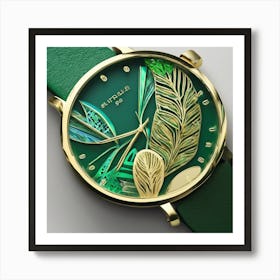 Green Leaf Watch Art Print