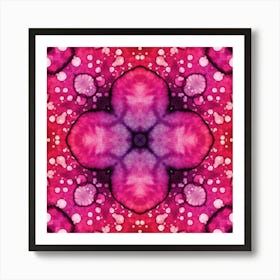 Pink Alcohol Ink Flower Pattern 4 Art Print