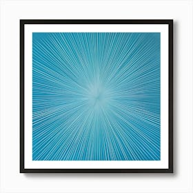 'Azure Radiance', an artwork where serenity and energy meet in a visual symphony of cool blues. The sunburst pattern draws the viewer into a moment of reflection and calm, reminiscent of the first light of dawn spreading across the sky.  Serene Art, Cool Blues, Sunburst Pattern.  #AzureRadiance, #SereneArt, #BlueSunburst.  'Azure Radiance' is a beacon of tranquility for any space, embodying a soothing yet vibrant atmosphere. It’s the perfect choice for those looking to infuse their environment with a peaceful energy and a touch of minimalist elegance. Art Print