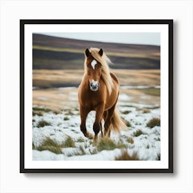 Horse In The Snow 2 Art Print