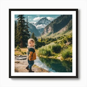 Little Girl In The Mountains 1 Art Print