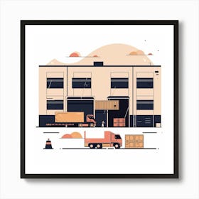 Warehouse Vector Illustration Art Print