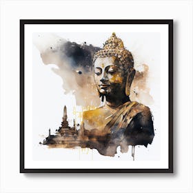 Watercolor Buddha  #1 Art Print