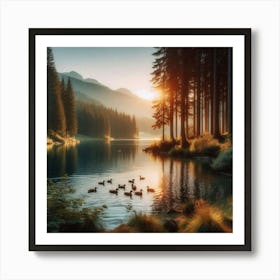 Sunrise In The Mountains 32 Art Print