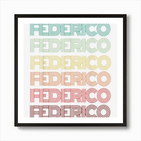 Retro First Name Federico Italian Boy Birthday Father Son Art Print