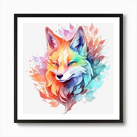 Colorful Fox 3 Art Print