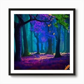 Craiyon 220245 Magical Forest Made Out Of Blue Art Print