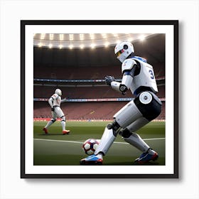 Robot Soccer Game Art Print