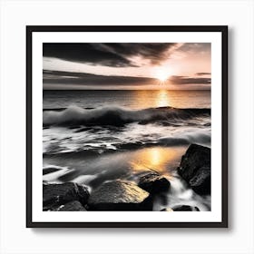 Sunset At The Beach 473 Art Print