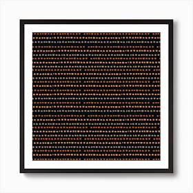 Black And Orange Dots Art Print