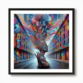 Psychedelic City 12 Art Print