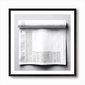 Mock Up Blank Newspaper Open Spread Broadsheet Tabloid Printable Customizable Template U (5) Art Print