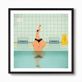 Swimmer 3 Square Art Print