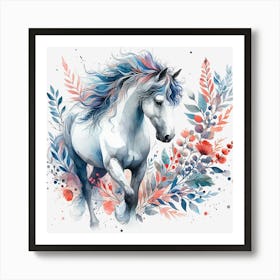 Unicorn With Flowers Art Print