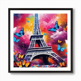 Paris With Butterflies 114 Art Print