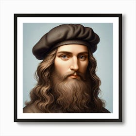 Portrait Of Leonardo Da Vinci Art Print
