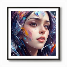 Abstract Portrait Of A Girl Art Print