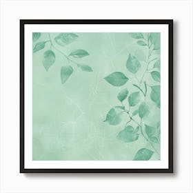Green Leaves On A Green Background.Generated AI. Wall Art Print Art Print