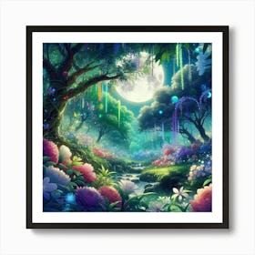 Forest At Night 9 Art Print