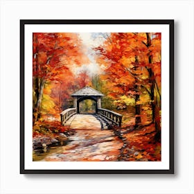 Autumn Bridge 3 Art Print