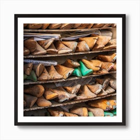 Greek Shoe Shop Square Art Print