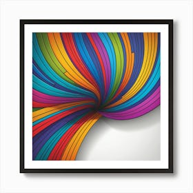 Abstract Background With Colorful Lines Art Print