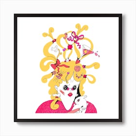 New Hair Square Art Print