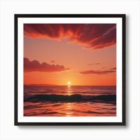 Sunset Over The Ocean Art Print