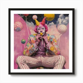 Clown With Balloons Art Print