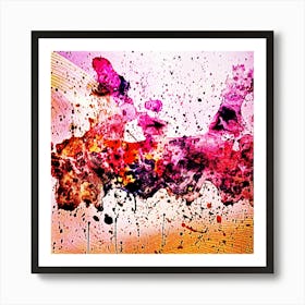 Abstract Painting The red stream of emotion Art Print