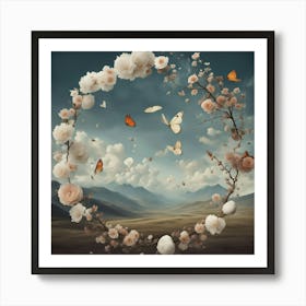 Circle Of Flowers 2 Art Print